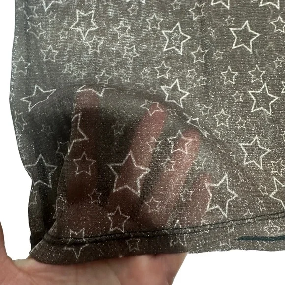 NWT One Teaspoon x Free People Mesh Sensory Star Metallic Tee - Picture 6 of 12